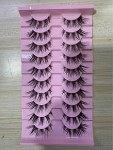 Cílios Postiços Estilo Raposa Naturais, Longos e Esvoaçantes para Maquiagem Diária e de Festa, Cílios Postiços Estilo Olho de Gato e Fada para Visual Glamoroso, Tiras de Cílios, Cílios, Cílios Postiços - Cílios de gato - Visão 8