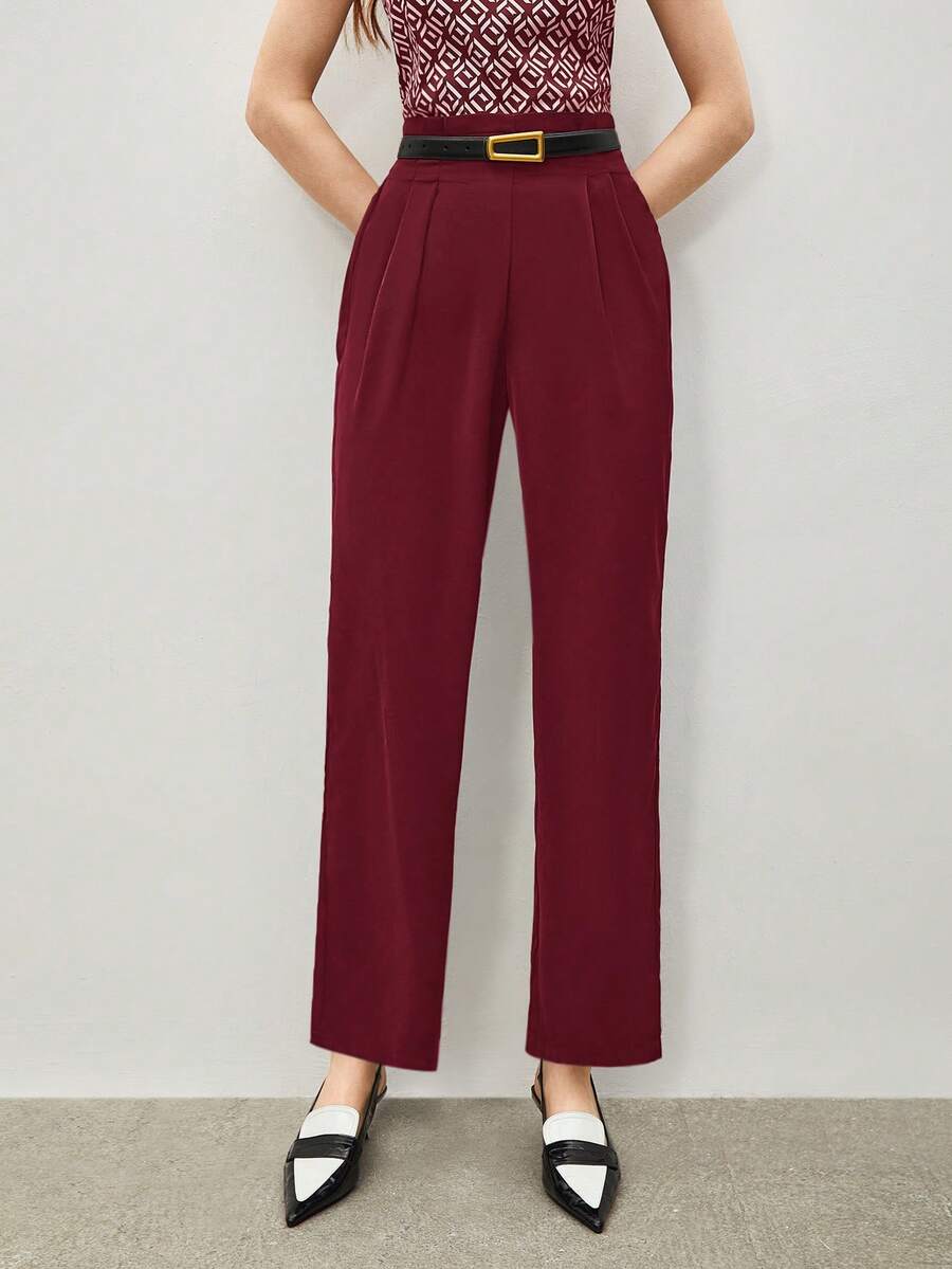 BizChic 女士高腰阔腿裤，时尚通勤裤，优雅都市通勤日常百搭90年代复古风，适合圣诞节、新年、情人节、派对、海滩、毕业典礼、休闲、浪漫场合，也适合婚礼宾客、主人、约会、音乐会、早午餐、机场等多种场合。