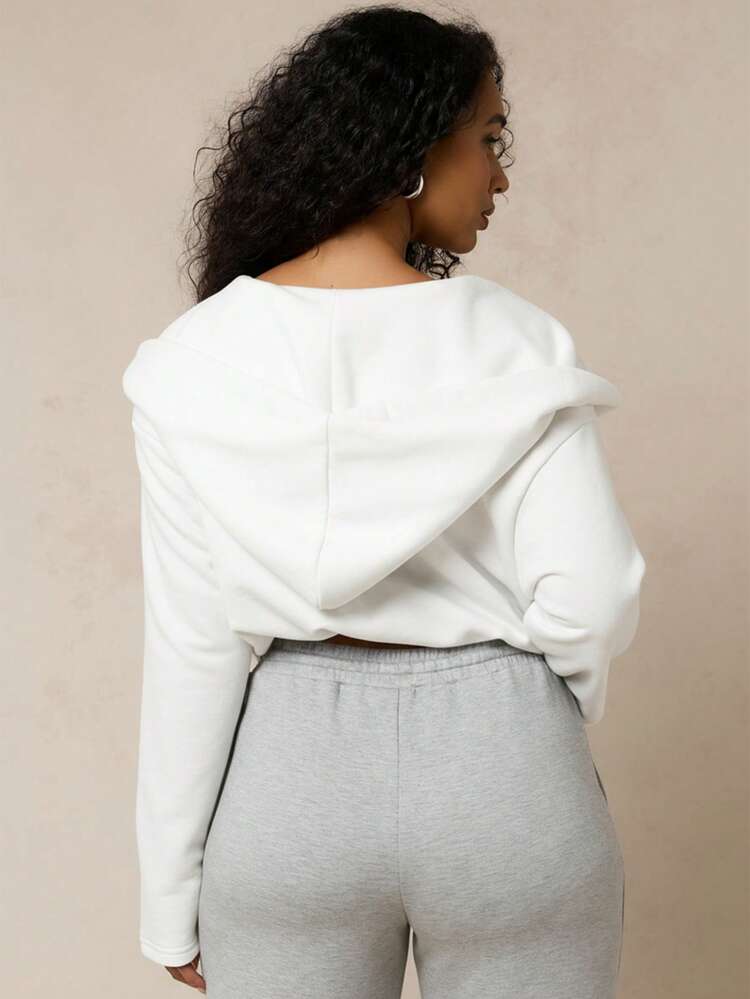 SUMWON WOMEN 후드 카울넥 풀오버 스웨트셔츠