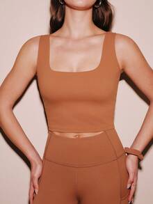 LUVLETTE 低冲击瑜伽日常运动背心短款上衣低腰休闲运动内衣及外套运动健身基本款文胸舒适必备无胸罩吊带背心