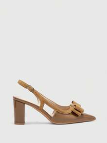 CUCCOO BIZCHIC Tacones altos de moda versátiles para uso diario con diseño de hebilla y decoración de lazo en la punta