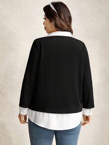 Zelara Plus 2 In 1 撞色领运动衫