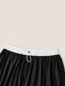 Muvela Women Solid Color Fashionable Skirt, Suitable For Summer Graduation - Black - View 3