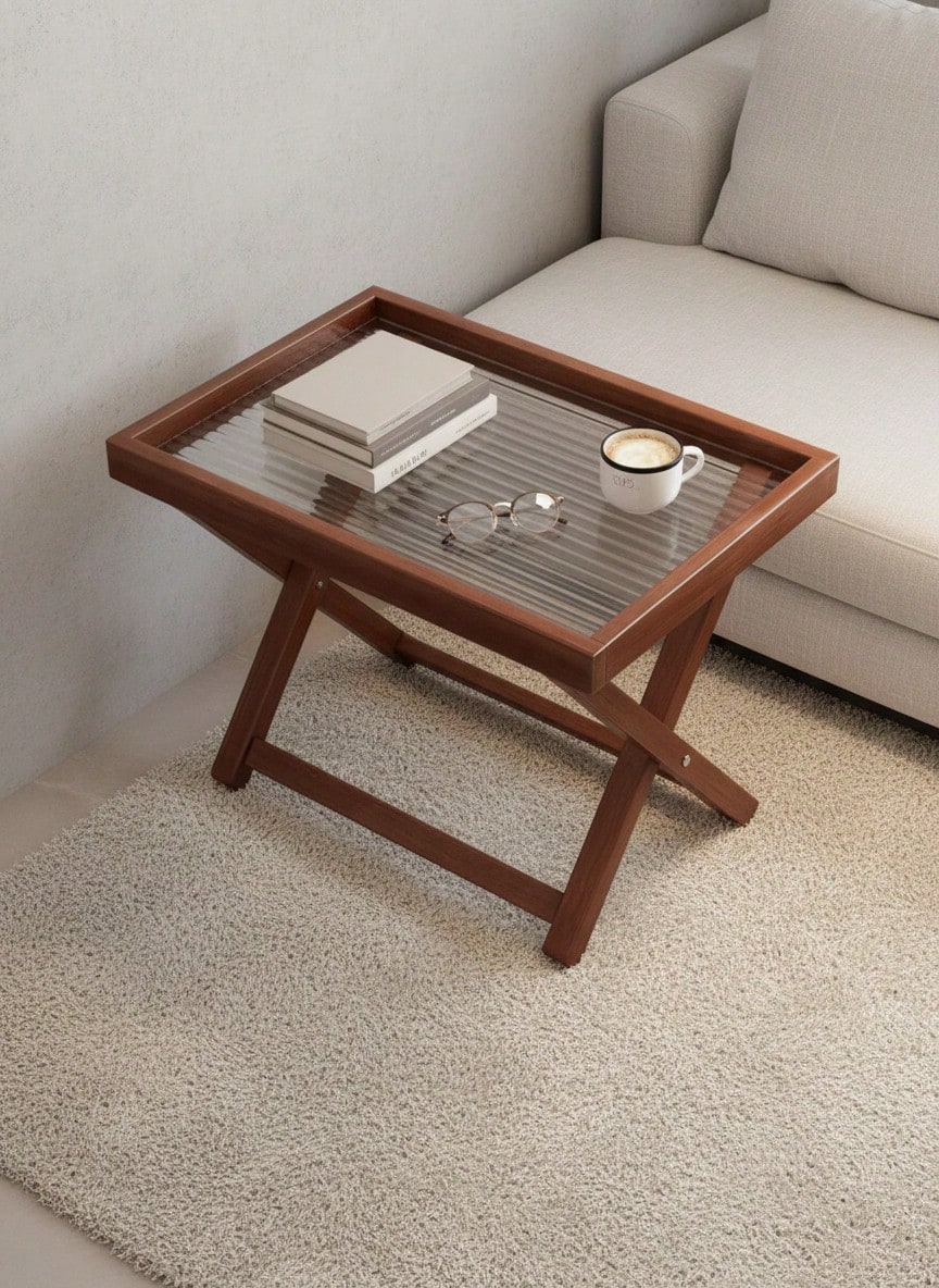 Cirelle طاولة جانبية قابلة للطي، خزانة جانبية لغرف...