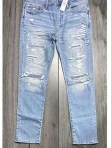 Atlético Skinny Fit Desgaste Moderado Denim Elástico Corte Ceñido - Azul claro - Ver 2