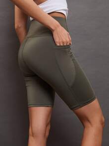 Activina 侧边手机口袋运动短裤骑行短裤氨纶短裤 - 軍綠色 - 查看 8