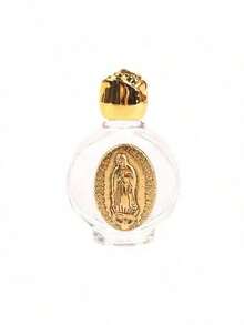 1PC Holy Water Jesus Bottle Cross Bottle Christian Virgin Sculpture Bottle Holy Water Bottle,Portable Rose Crystal Glass Alloy Relief Water Bottle Container Decoration - Multicolor - View 3