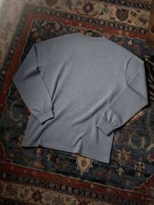 Manfinity Dauomo Men's Casual Fashion Street Eyeglasses Slogan Print Loose Fit Long Sleeve T-Shirt, Spring/Autumn - Multicolor - View 2