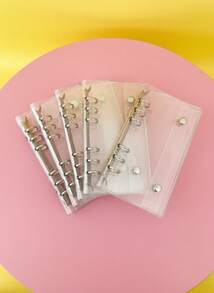 Joivida A6 窄活页封面，10 个 1 格 2 格 3 英寸收纳袋，明信片活页夹收集书籍整理器，返校，学校用品 - 無色 - 查看 7