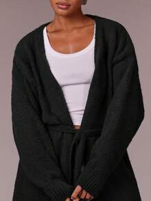 Athîral Cardigan long casual unicolore pour femmes, automne/hiver