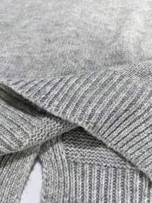 Franclia Casual Loose Crew Neck Sleeveless Gray Knitted Top With Chinese-Style Frog Buttons, For Women, Spring/Autumn - Grey - View 5