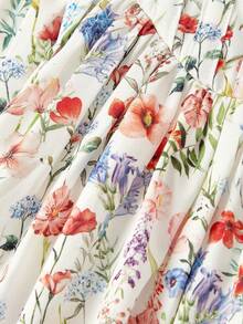 SHEIN MOD Váy ren thanh lịch họa tiết hoa màu tương phản dành cho nữ - Nhiều màu - Xem 7