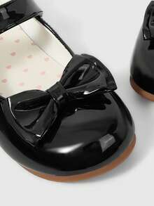 ROMWE Kawaii 女士时尚甜美蝴蝶结装饰平底鞋 - 黑色 - 查看 5