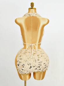 Mistrie 2pcs Women Sequin Sexy Party Crop Top And High Slit Mini Skirt Set , Sequin;Sequin Skirt  Sequin Dress , Sparkly Dress, Shiny Dress, Sequin Dress For Women , Glitter Dress , Sequin , Sequin Skirt Women,