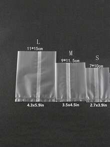 100个/套 烘焙密封袋 磨砂透明饼干袋 糖果包装礼品包装用品 带扎带 - 無色 - 查看 10