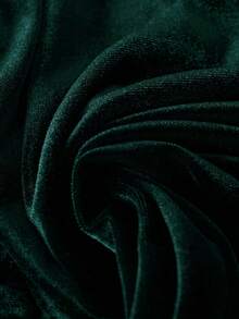 Franclia Women's Velvet Turtleneck Ruched Waist Bodycon Mini Dress - Dark Green - View 4
