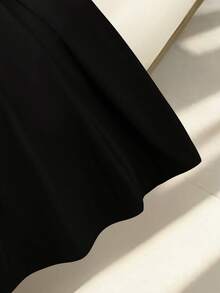 Franclia 新款秋冬撞色长袖修身中长连衣裙 - 黑與白 - 查看 6