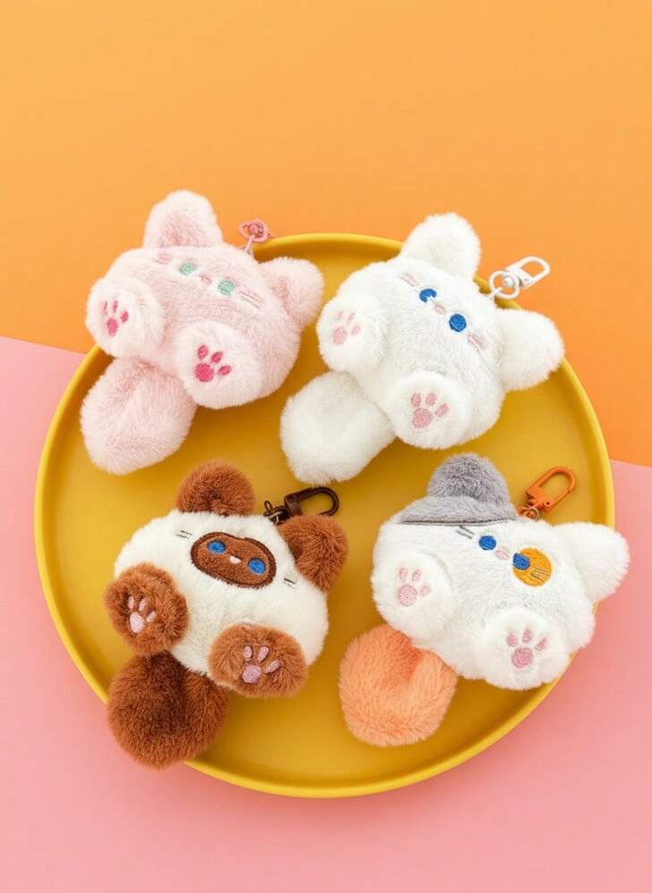 Joivida 1pc Cute Cartoon Zinc Alloy Plush Kitten Doll Charm, Suitable For Backpack, Purse, Key Chain Decoration, Lovely Gift All Seasons Car Accessories Bag Charm School Goth Y2k - Multicolor - View 1