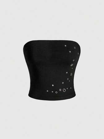 Grunge Punk Top corto tipo camiseta para mujer estilo Y2K