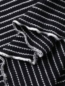 DAZY Damen gestreiftes figurbetontes Lässig Langarm T-Shirt