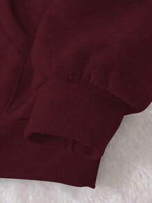 EMERY ROSE 大码女式热门休闲卫衣 - 玫紅色 - 查看 4