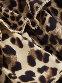 SHEIN MOD Shorts de tallas grandes con estampado de leopardo y multicapas - Multicolor - Ver 3
