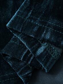 Dazy Plus 大码女式丝绒弹力腰直筒厚款半身裙，适合正式场合，冬季女装半身裙 - 水鴨藍 - 查看 9