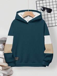 Sweat-shirt-shirt décontracté à manches longues pour adolescent, style classique avec imprimé blocs de couleurs et patchwork, ample et confortable. Imprimé graphique, convient pour l'automne/l'hiver - Multicolore - Voir 2