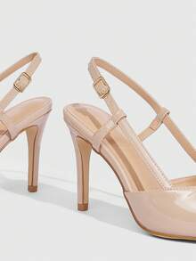 CUCCOO SZL 极简纯色闭趾细高跟女鞋 - 杏色 - 查看 8