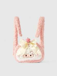 Kawaii Fashionable Color-Block Cartoon Bow Cute Girl Shoulder And Backpack - Pink - View 2