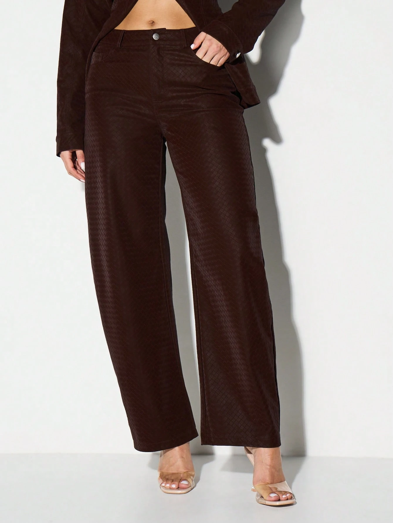 KIZN High Rise Quilted Wide Leg Pants