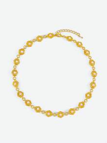Opalesca Dây chuyền yếm cho nữ, Trang phục, Phong cách cổ điển, Đính hạt, Phụ kiện cưới/cô dâu, Phong cách cổ tích/tiên nữ, Ngọc trai, Hoa, Mùa thu/Đông, Dành cho mẹ/phụ nữ/bé gái/người mẹ, Thanh lịch, Cao cấp - Vàng - Xem 1