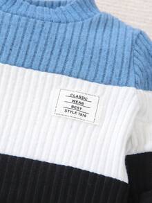 SHEIN Playful Pals 6pcs/Set Toddler Kids' Autumn/Winter Knitted Textured Ribbed Fleece Stand Collar Long Sleeve T-Shirt And Solid Color Ribbed Fleece Casual Sweatpants Set, Suitable For Various Occasions Baby Casual Sets Baby Boy Track Suit Baby Set Autumn Winter Season Baby Boys Outfit Baby Boy Sweater Set - Multicolor - View 7