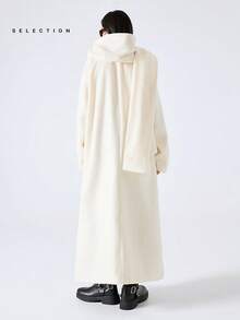 LYSMO 2025 New Arrive Minimalism Winter Women's Solid Color Minimalist Long Sleeve Overcoat, Everyday Wear - Beige - View 2