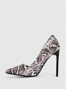 CUCCOO SZL Tacones de aguja con estampado de piel de serpiente, zapatos básicos minimalistas y sexys para citas, fiestas y bodas - Multicolor - Ver 8