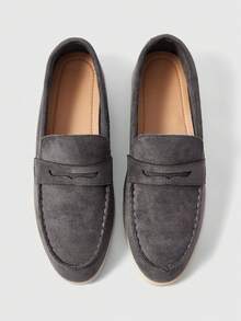 Sleekvia Casual Versatile Commuting Simple Solid Color Flat Shoes For Christmas - Grey - View 2