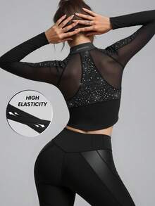 Innovista 女士夜跑反光运动夜光健身俱乐部穆斯林友好型防护运动训练轻便透气露脐上衣