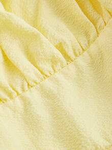 MOD Vestido con estampado de limón, tirantes con lazo y espalda descubierta - Amarillo - Ver 4