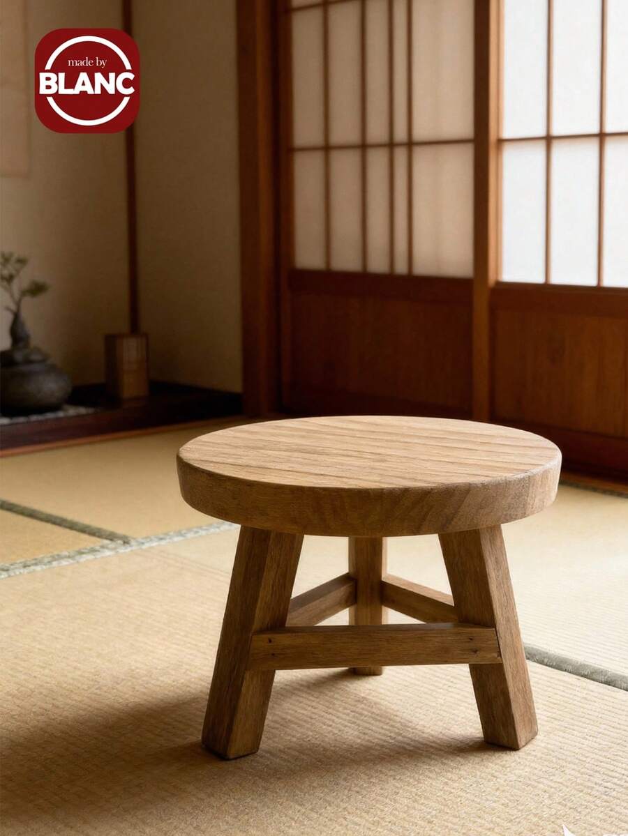 Madebyblanc 1pc Small Wooden Stool Display Stool Decorative Round Wooden Base Stool, Suitable For Small Flower Pot Display, Home Decoration And Office Auxiliary Stand, Decorative Stand, Sturdy Base, Plant Stand, Flower Pot Stand, Plant Enthusiasts