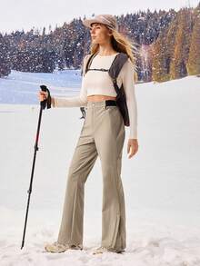 OutZeal Women PFC-Free Water-Resistant Stretchy Nylon Elastic Waistband Outdoor Pants Hiking Camping Fall - Khaki - View 5