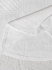 SHEIN Bộ 2 áo thun tay ngắn cổ chữ V in họa tiết đa năng cho bé trai và bé gái kèm quần ống đứng, thích hợp mặc đi học, chơi thể thao, du lịch và nghỉ dưỡng - trắng - Xem 5