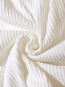 SHEIN Franclia Camiseta de manga larga con escote en V y abertura para mujer, tejido de punto acanalado texturizado, silueta versátil, ideal para uso diario, informal y a la moda. Suéter blanco. Suéteres para mujer. Suéteres para mujer.