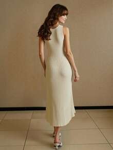 MOTF PREMIUM RIBBED BIAS CUT SLEEVELESS SWEATER DRESS - Multicolor - View 2