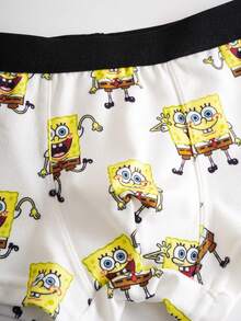 SpongeBob SquarePants | SHEIN 3pcs/Set Young Boy Cute Cartoon Pattern Contrast Tape Waist Comfortable Boxer Briefs