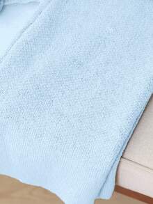 Genkimix Kids 2pcs Tween Girls Sweater Set For Autumn/Winter, Cute & Sweet Cardigan With Heart & Bow Details, Paired With Wide-Leg Pants Girls Sweater Sets Tween Matching Set Knit Kids Sky Blue Outfit Girl Girl S Spring And Autumn Suit Girl Knit Set - Blue - View 7