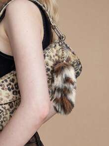 ROMWE Kawaii 2个/套 时尚复古豹纹蓬松发圈，韩版精致优雅，适合女性日常佩戴，节日礼物 发绳 马尾发圈 发圈 发绳 - 米白色-37 - 查看 10