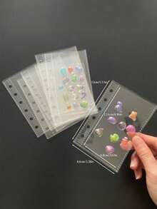 A7彩色透明便携式活页夹，双按扣设计，更显美观。也可作为交易卡活页夹、透明贴纸册、照片整理册或省钱计划本/笔记本/办公文具使用。 - 彩色 - 查看 14