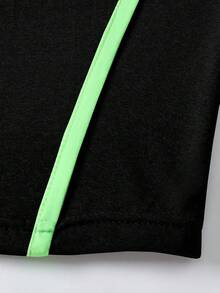 JNSQ 2pcs/Set Girl Autumn Fitted Crew Neck Long Sleeve T-Shirt Top And Skinny Sports Pants Outfit - Black - View 5