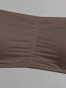 ROMWE 2件/套 女士纯色褶皱无钢圈抹胸文胸 - 彩色 - 查看 3