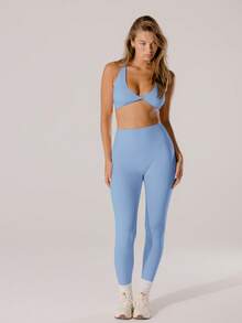 Aralina Leisurewear Active Pastel Pink High-Rise Bottom Lift Active Leggings - Blue - View 10